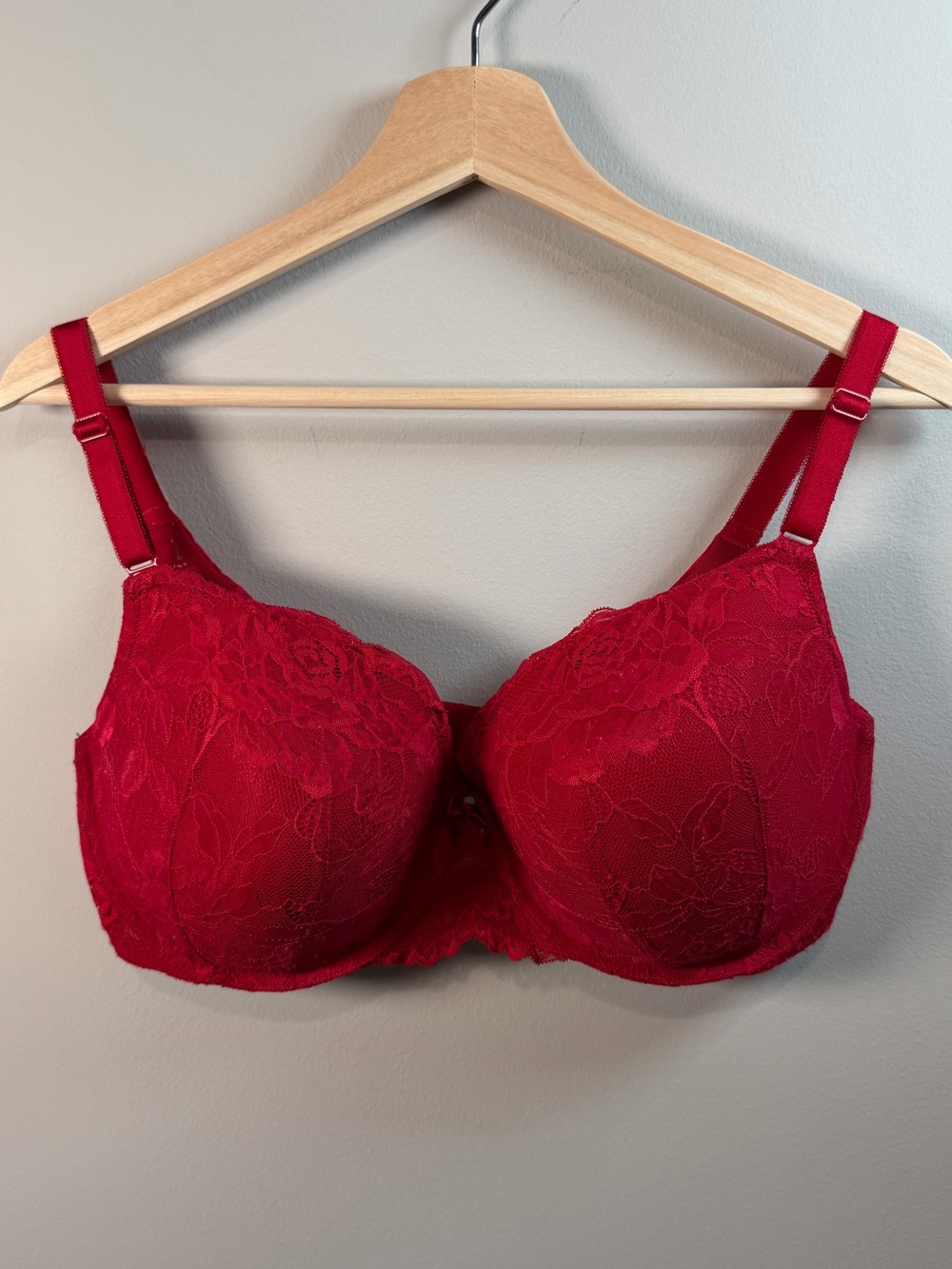 Torrid Women’s Perfect Boost Red Lace Underwire Full Coverage Bra Size 40DD